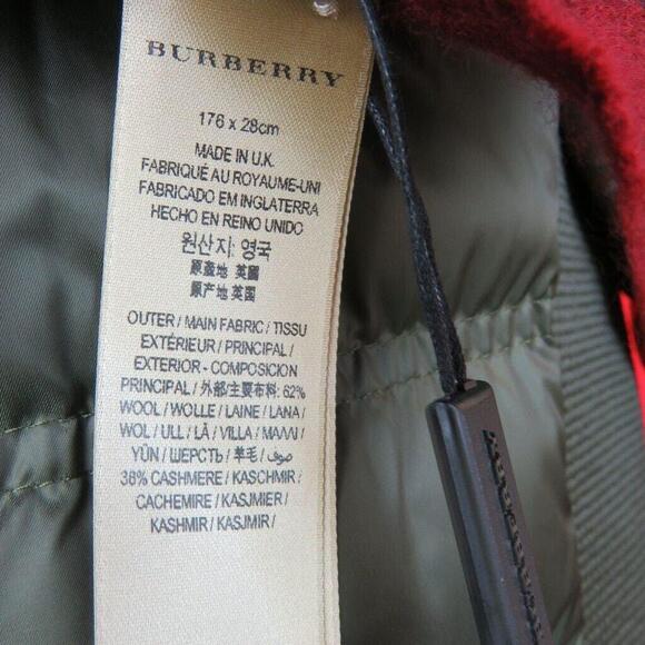 πNWOTπBurberry Lash Fringe Giant Red Wool Cashmere Nova Check Exploded Scarf 1 - Picture 2 of 12